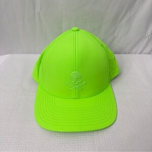 GFore Golf Neon Green Snapback Hat Logo Skull